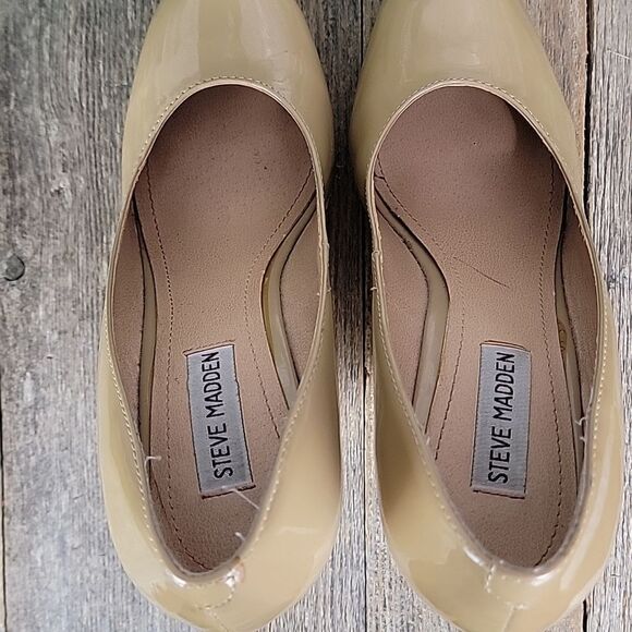 Steve Madden Marryy patent leather wedge espadrilles Size 9 - Picture 6 of 10